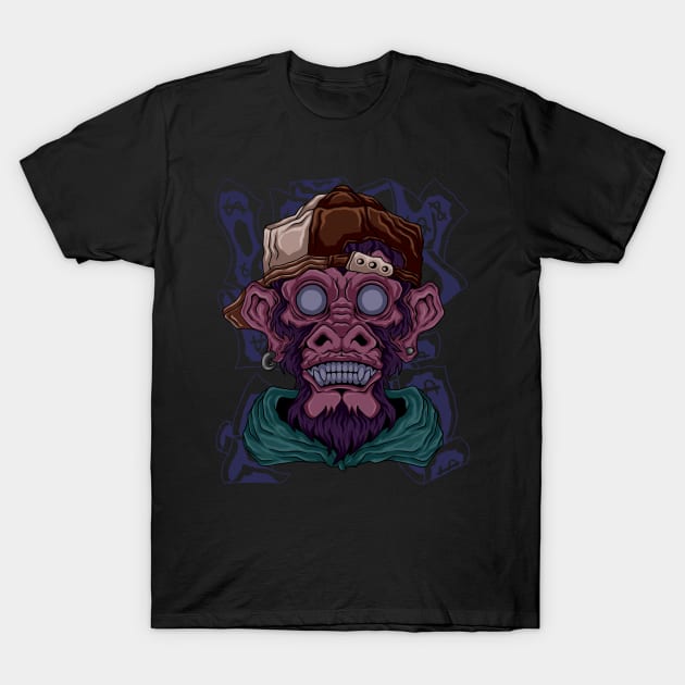 Fashion Monkey street art T-Shirt by JiraDesign